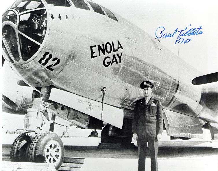  ENOLA GAY (the B-29, named after his mother, that dropped the LITTLE BOY 